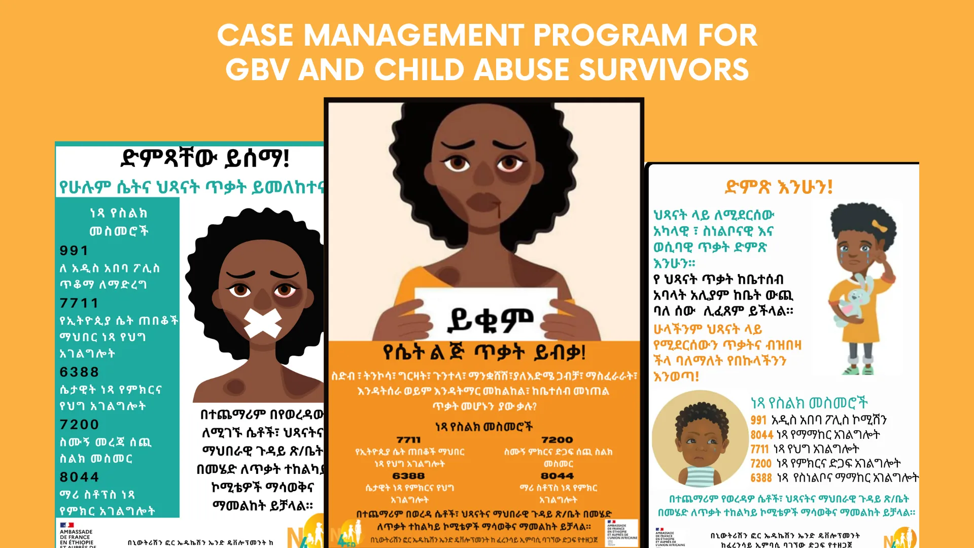 Case management program for GBV and Child Abuse survivors